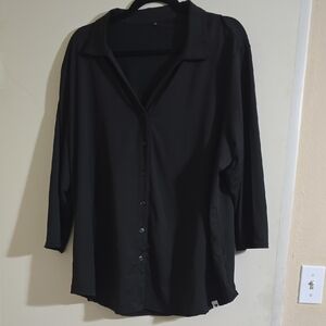 Amazon Women's Classic Black Button Down Shirt